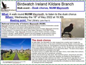 Birdwatch Ireland Kildare Branch Dusk Chorus 2022_0518 NUIM Maynooth