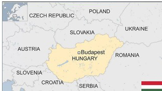 Map showing Hungary